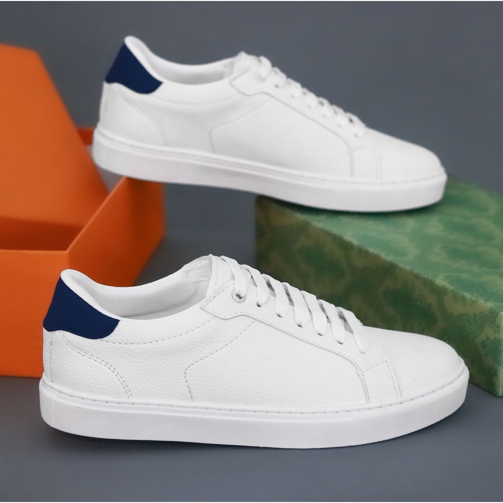 Giày thể thao nam, giày nam sneaker trắng gót đen, thể thao đế cao su đúc êm chân đã khâu chỉ chắc chắn mã TT03