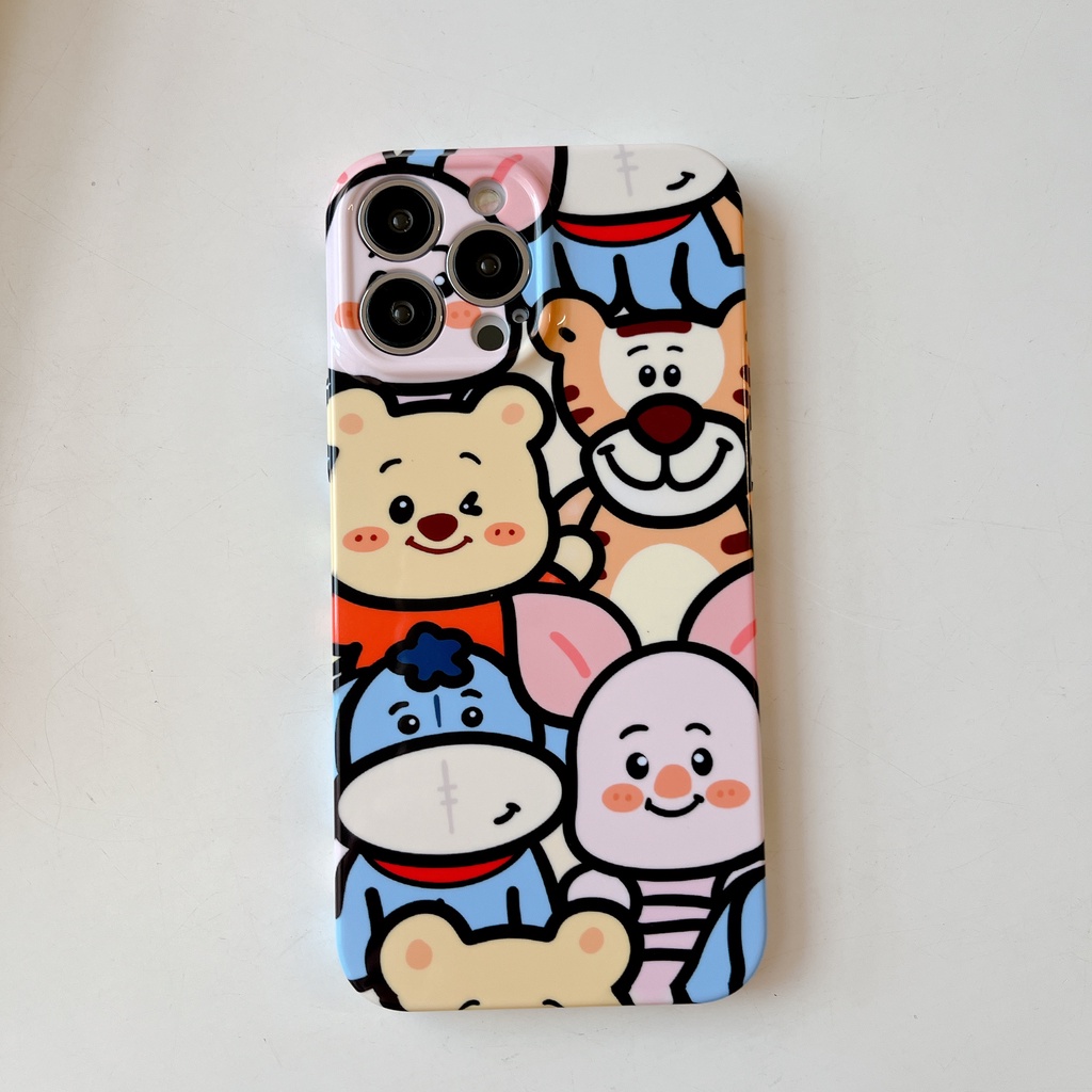 Ốp Điện Thoại Cứng Chống Sốc In Hình Gia Đình Winnie Đáng Yêu Cho iPhone 14 / 13 / 12 / 11 / X / 8 / 7P