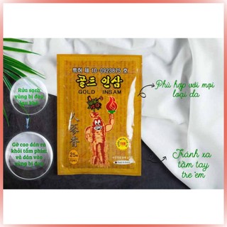 Combo 10 gói cao dán hồng sâm hàn quốc gold insam vàng gói 25 miếng
