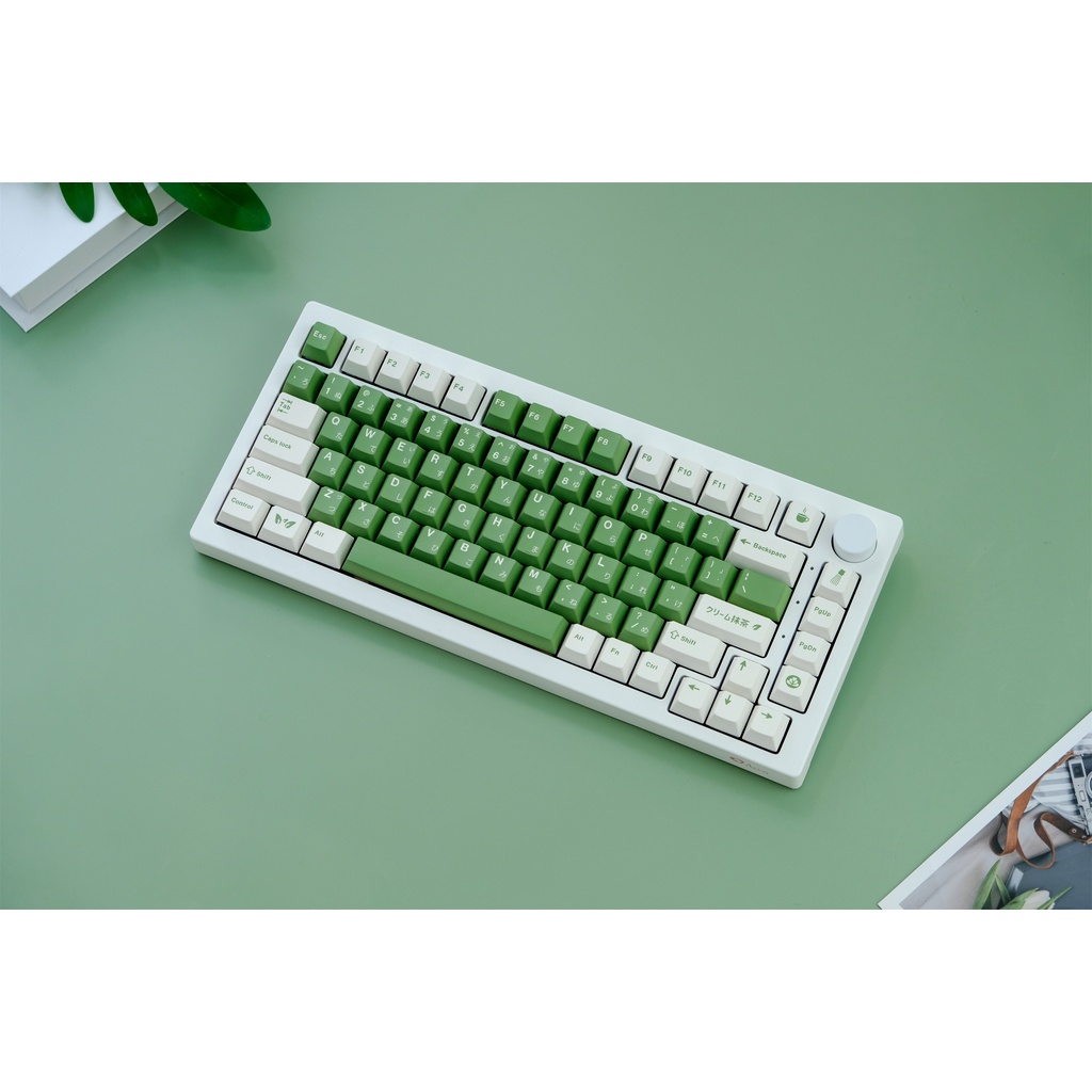 GMK Matcha Cakel Keycap, 129 Phím Keycaps PBT Cherry Profile DYE-SUB Cá Tính GMK Matcha Cakel Keycaps Cho Bàn Phím Cơ