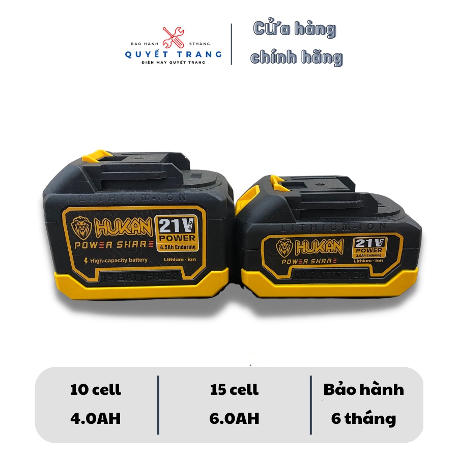 Pin Hukan 10cell và 15 cell pin lion dung lượng cao chân pin phổ thông chính hãng