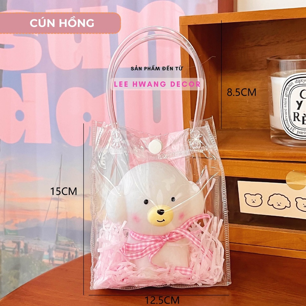 Đèn Ngủ Led Hình Chú Cún Kèm Túi Đựng Dễ Thương, Trang Trí Bàn Học, Quà Tặng Xinh Xắn.