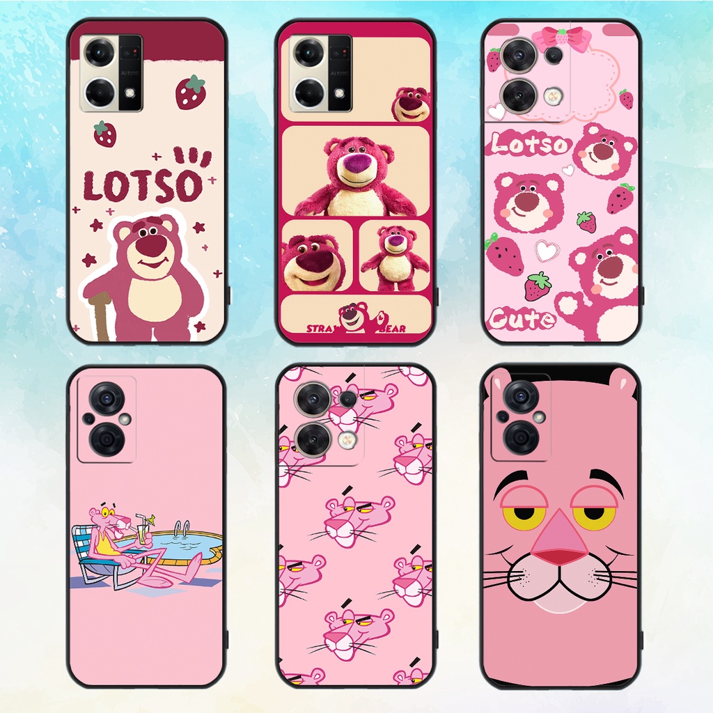 Ốp lưng Oppo Reno 8 4G / Reno 8Z 5G / Reno 8 5G in hình gấu dâu losto, pink panther đáng yêu,hot trend.