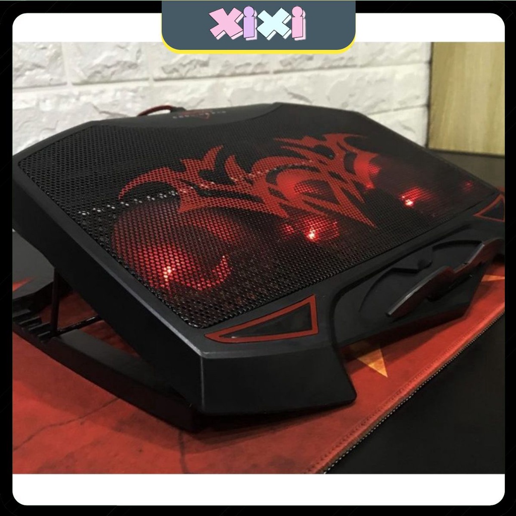 Đế Tản Nhiệt Cho Máy Tính Laptop - Macbook Nuoxi 3 Quạt, Chạy Êm Làm Mát Laptop, Độ Đèn Led Gaming.