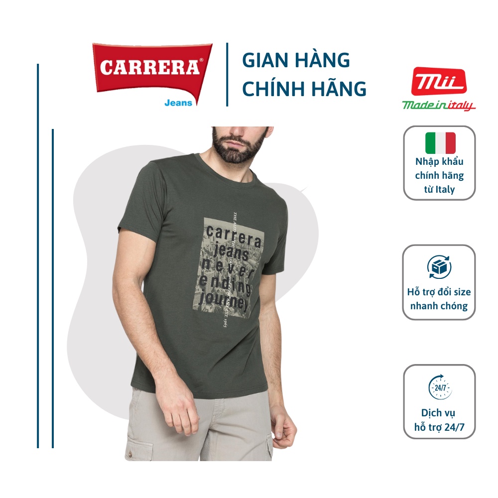 ÁO THUN NAM JERSEY COTTON CỔ TRÒN – CARRERA JEANS - NHẬP KHẨU CHÍNH HÃNG TỪ Ý - 801M0047A_18H