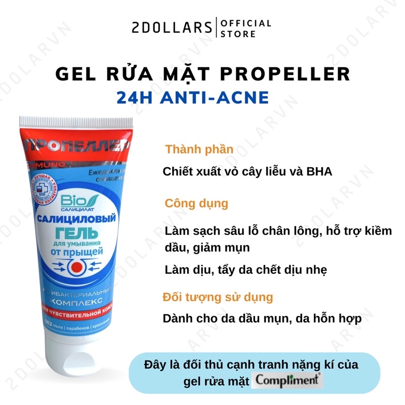 Gel Rửa Mặt Bio Propeller Cho Da Dầu Mụn