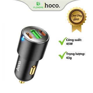  Tẩu Sạc Ô tô Hoco NZ6 Sạc Nhanh 45W Chất Liệu Hợp Kim Nhôm Chống Cháy Tương Thích Với Samsung PD25W + Apple 20W 