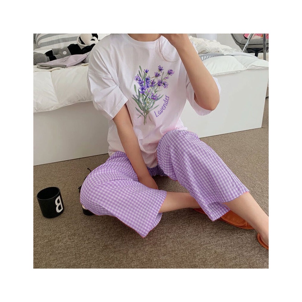 Áo thun nữ vải cotton mềm mại in lavender đi chơi đi làm đồ ngủ áo phông form basic baby tee oversize Hanxengstyle