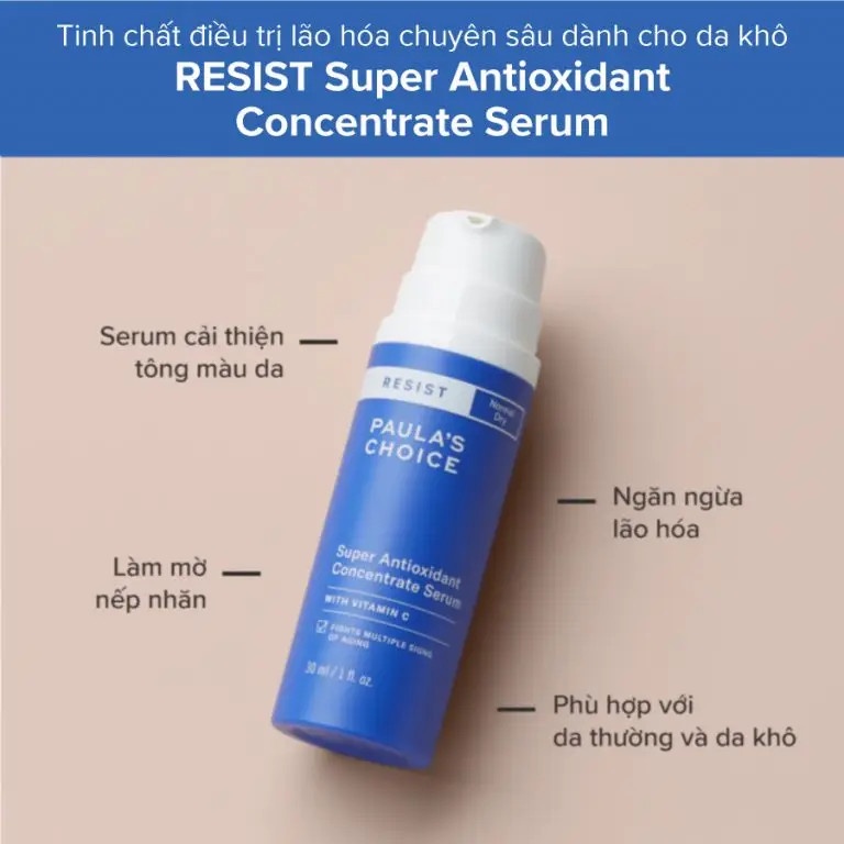 [PAULA'S CHOICE] Serum Làm Sáng Da Và Ngăn Lão Hóa Dành Cho Da Khô Resist Super Antioxidant Concentrate 30ml (Mã 7640)