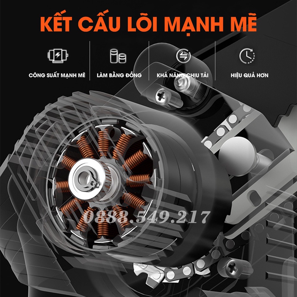 Máy Cưa Pin Hitachi 199V Pin 10 Cell - Bộ Máy Cưa Xích Sài Pin Hàng Chuẩn Lõi Đồng Siêu Khỏe