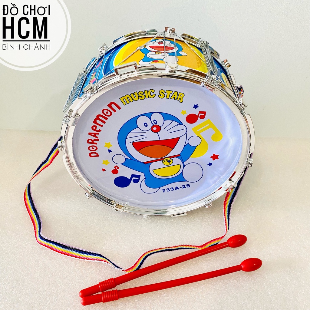 Đồ chơi trẻ em trống trường hình doremon bằng nhôm dành cho bé thích khám phá âm nhạc, trống đồ chơi 733A-25