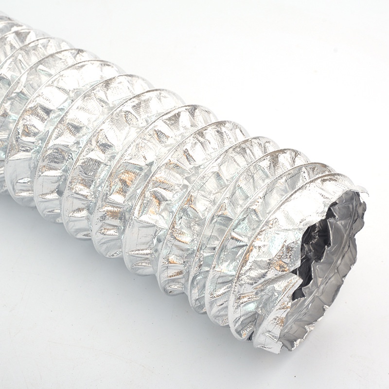 Ống gió mềm nhiệt độ cao Lá nhôm vải sợi thủy tinh composite hút và xả bụi Chống cháy Nồi hơi khói