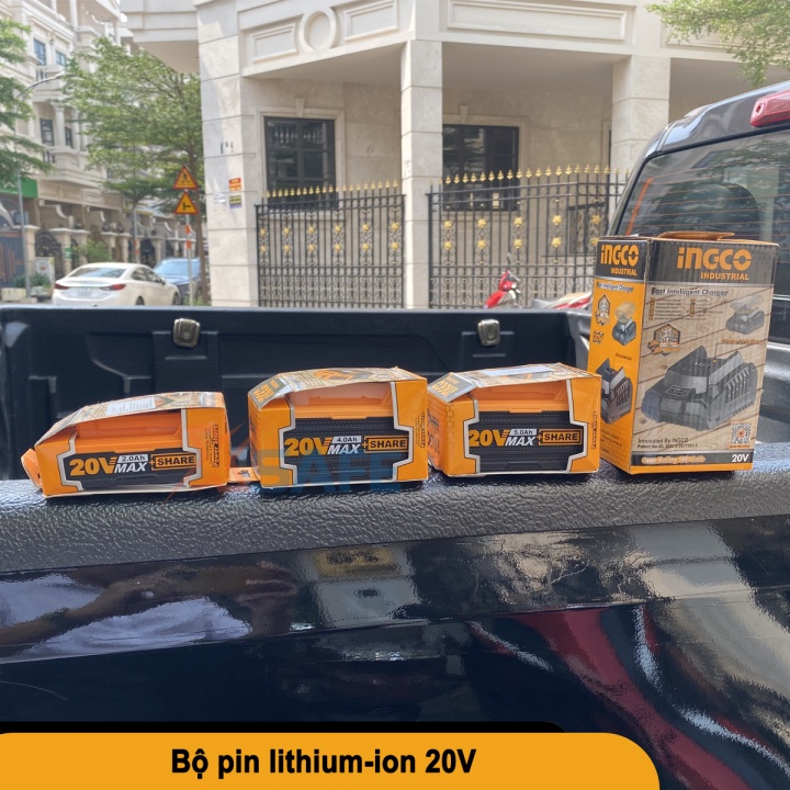 Pin sạc nhanh INGCO 20V 2Ah/4Ah/5Ah pin Li-ion INGCO FBLI2001 FBLI2002 (phù hợp tất cả các dòng máy dùng pin INGCO 20V)