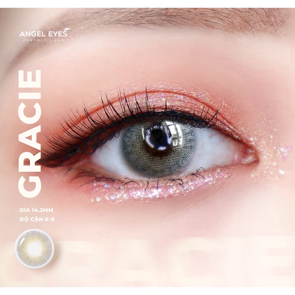 Kính Áp Tròng/ Lens mắt đeo 1 ngày có màu Nâu Brownie & Xám Gracie 24h không cần dùng nước ngâm