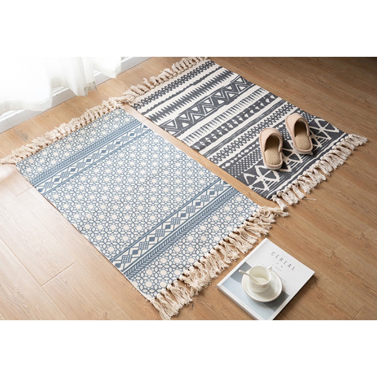 Thảm vintage trải chân giường, trải sàn phong cách Bắc Âu 60x90cm