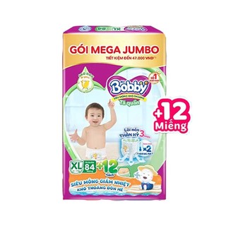 Tặng 12 miếng +tã quần bobby mega jumbo xl84/xl84+12 miếng