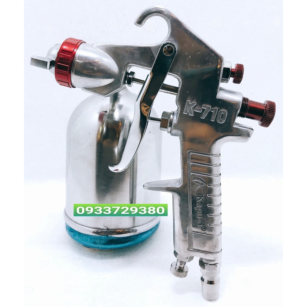 Súng Phun Sơn Cầm Tay K-710G KAPUSI Nhật Bản, Dùng Khí Nén, Thân Full Kim Loại.