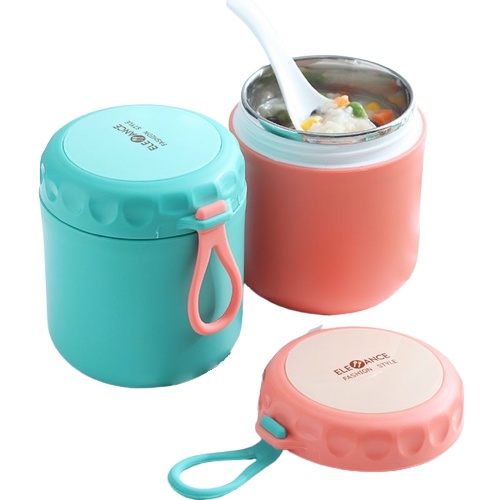 Bình Ủ Cháo Elefance Xuất Nhật Lõi Inox Có Quai Cầm Và Muỗng Tiện Dụng