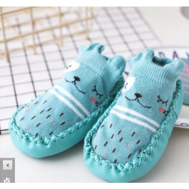 Giày vớ tập đi cho bé đế da mềm đáng yêu 0 - 18 tháng mesocshop