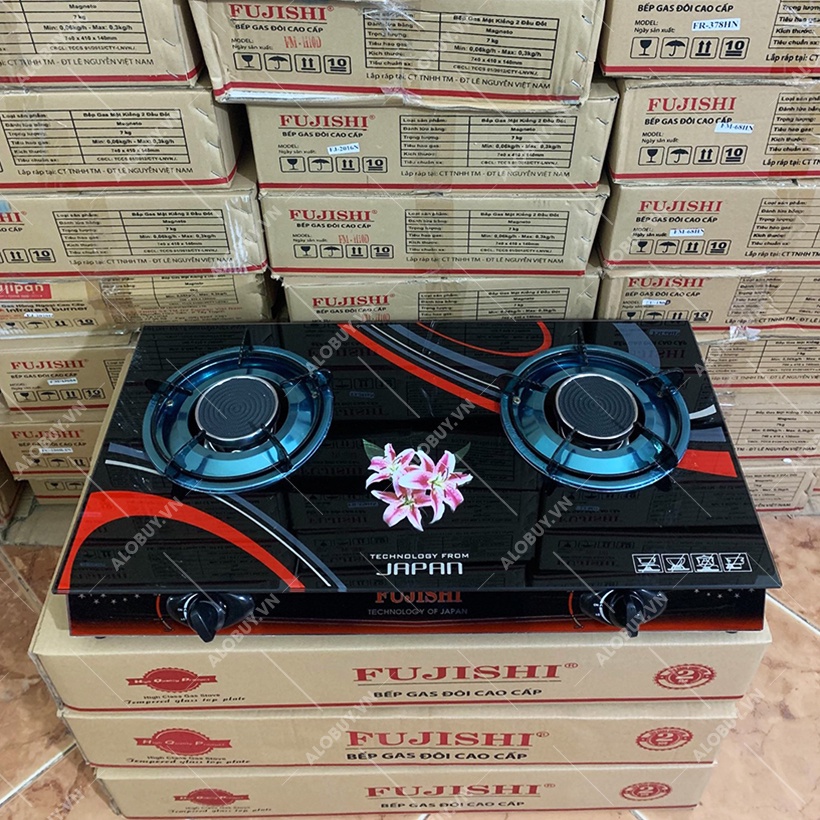 Bếp gas đôi hồng ngoại mặt kính FUJISHI FR-378HN - Tiết kiệm gas - Bảo hành chính hãng 1 năm