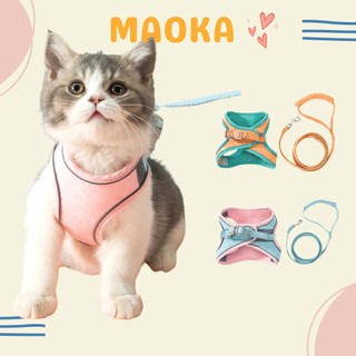 Dây dắt chó mèo đi dạo maoka - đai yếm dắt thú cưng đi chơi maoka