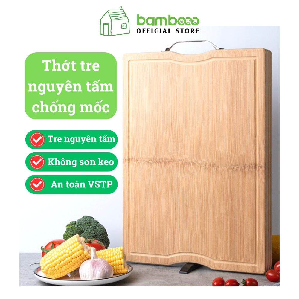 Thớt tre tự nhiên BAMBOOO ECO đủ size kháng khuẩn, thái, chặt tiện lợi sử dụng phòng bếp, an toàn vệ sinh thực phẩm