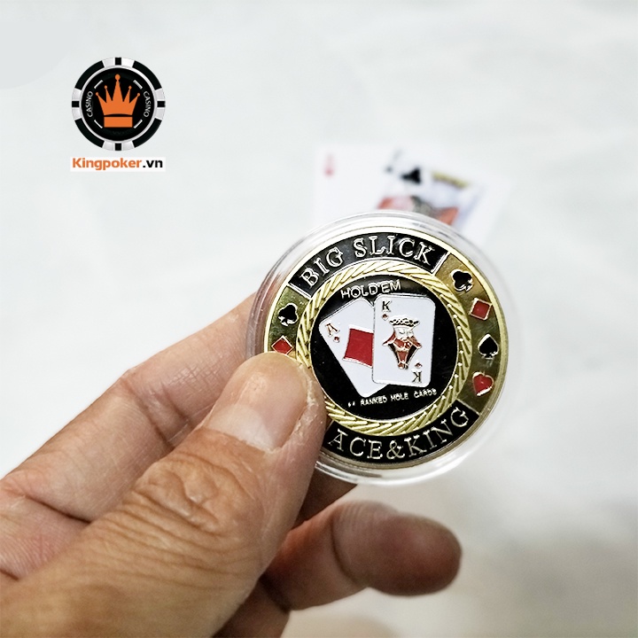 Đồng xu chặn bài poker dùng chơi xì dách xì tố