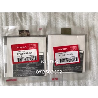Tem yếm khóa - tem thông số bánh vario 2019 - 87505k59a70 -vario 125 2019 - vario 150 2019 chính hãng honda indonesia