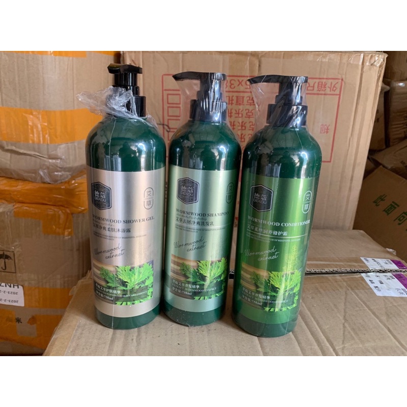 Bộ Dầu gội - Dầu xả - Sữa tắm chiết xuất từ cây ngải đắng ( ngải cứu)