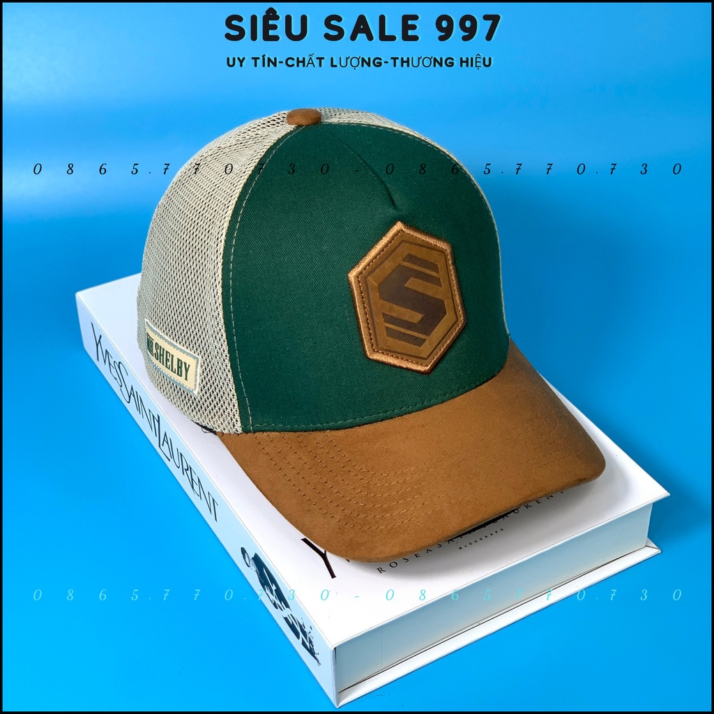 (SIÊU PHẨM) MŨ LƯỠI TRAI THÊU LOGO S CHẤT DA LỘN PHỐI LƯỚI CAO CẤP MẪU MỚI FULL TEM MÁC