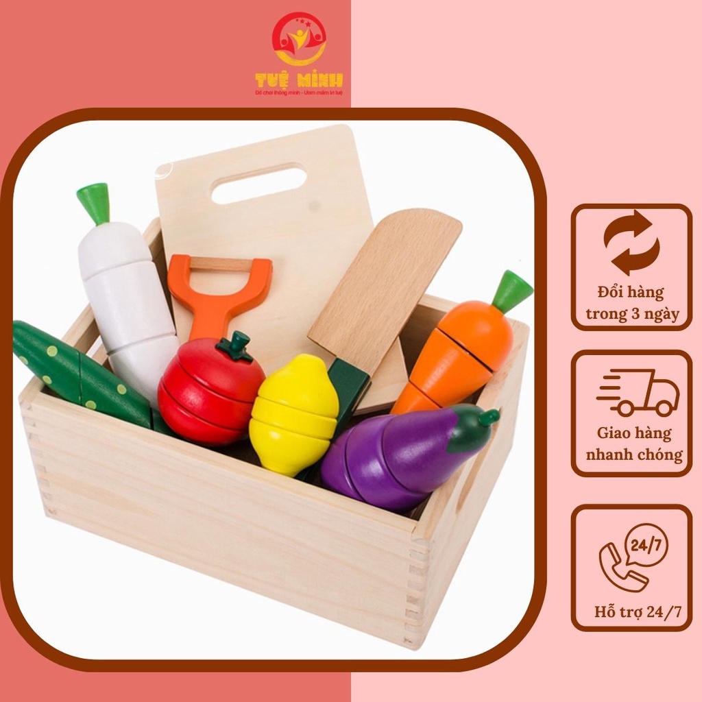 Bộ Cắt Hoa Quả Gỗ♥FREESHIP♥Bộ Cắt Hoa Quả Bằng Gỗ Tự Nhiên Hàng Xuất Nhật