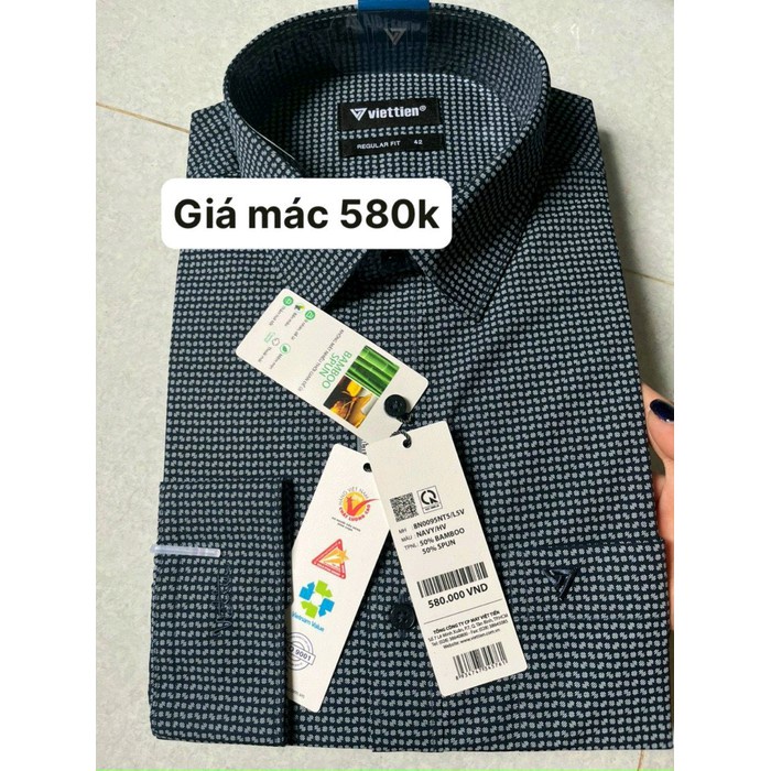Áo sơ mi việt tiến giá mác 580k sale 320k Form regular fit