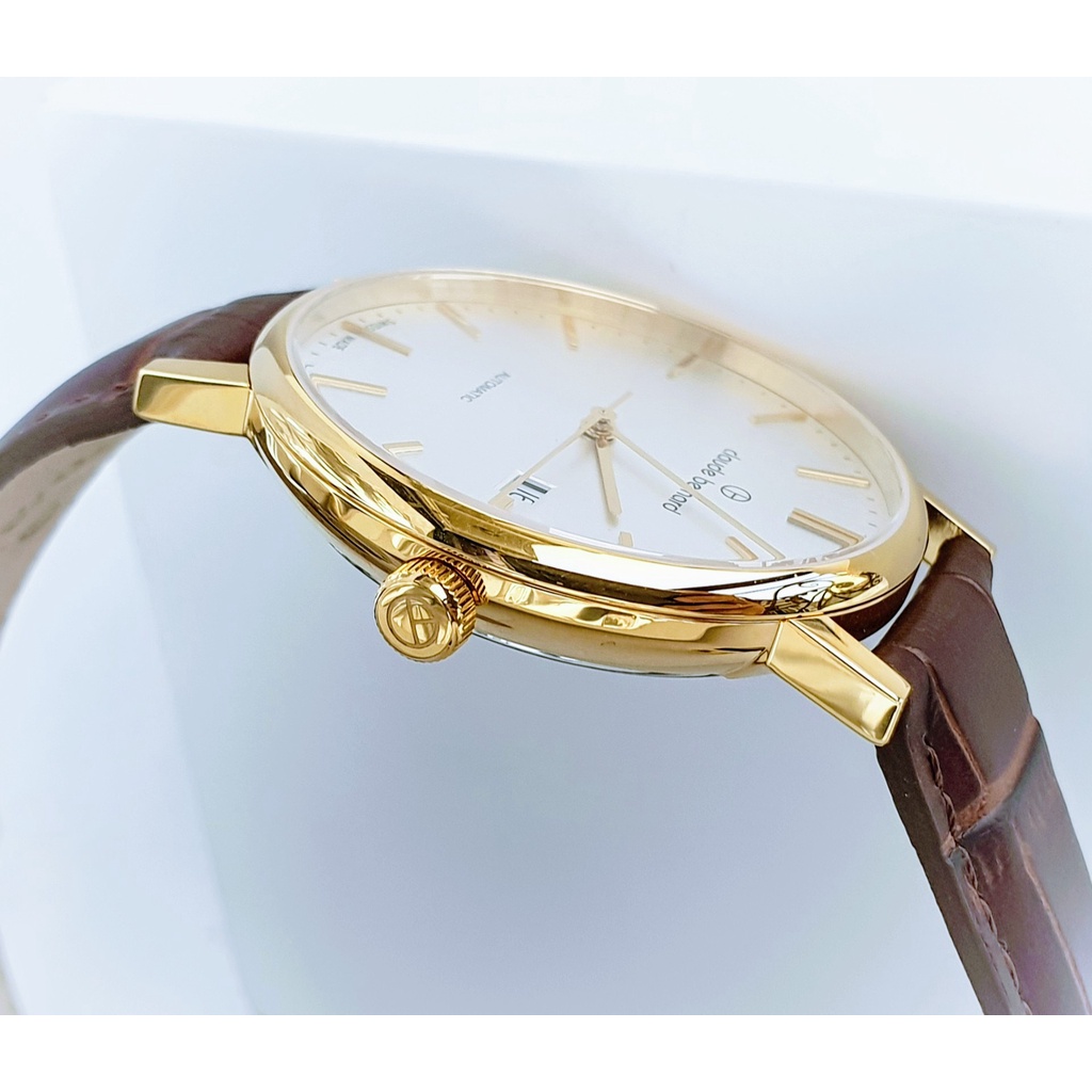 Đồng hồ chính hãng nam Claude Bernard - Máy cơ tự động - Kính Sapphire - Dây da