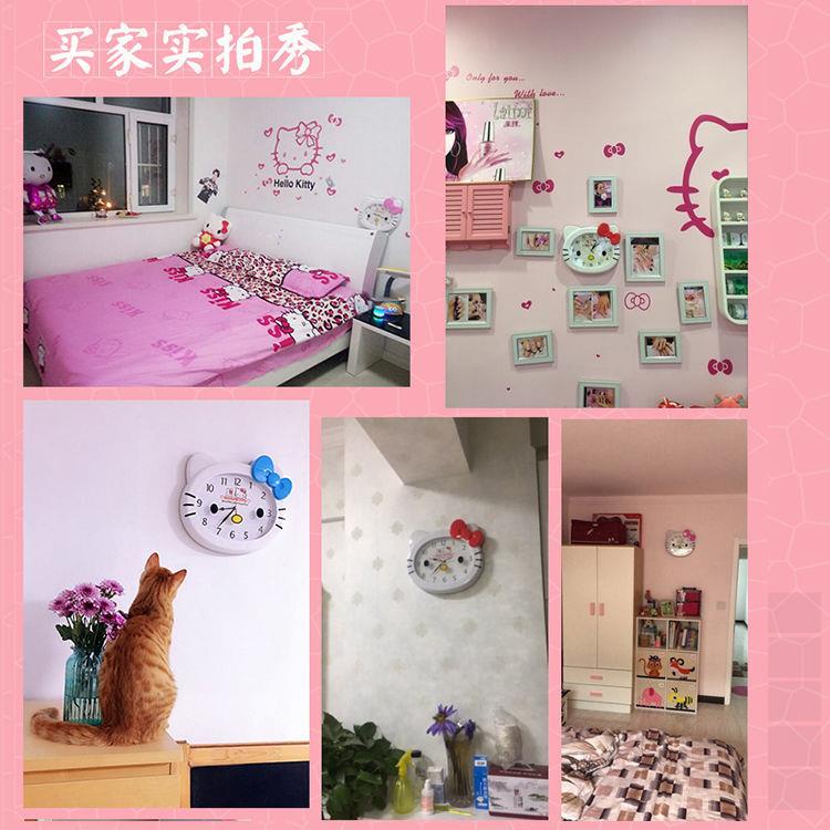 Đồng Hồ Treo Tường Họa Tiết Hello Kitty Dễ Thương