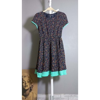 Đầm xòe vải viscose hoa nhí xuất Hàn