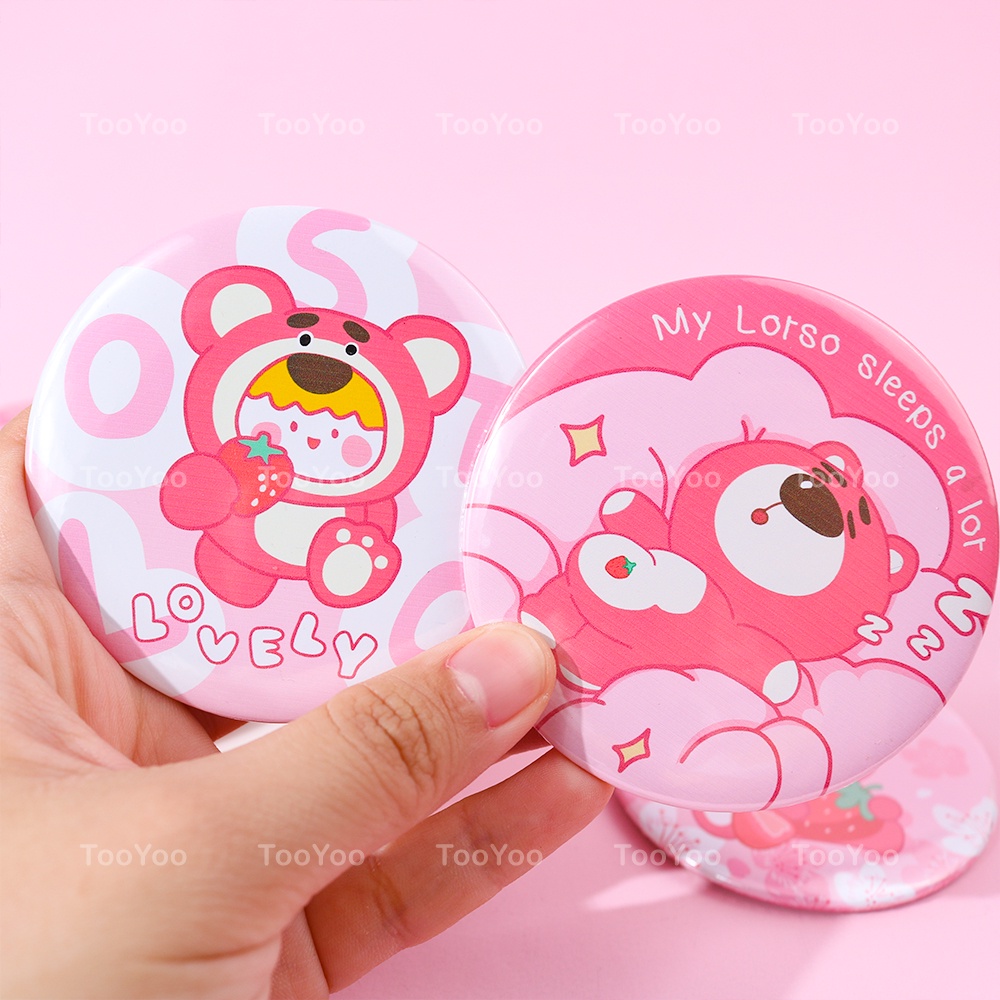 Gương mini bỏ túi Gấu dâu Lotso 7.4cm dễ thương cute TY0352