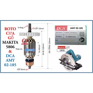  RÔ TO MÁY CƯA GỖ MAKITA 5806 Dùng chung cho máy cưa gỗ DCA  AMY02-185. RUỘT CƯA MKT 5806 ROTOR 5806 HIỆU DC và DCA 
