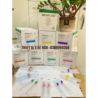 ✅Hộp 100 cây Kim luồn tĩnh mạch kim catheter tiêm truyền tĩnh mạch Medikit Mediflon TEFLO số 14G 16G 18g 20g 22g 24g 26G