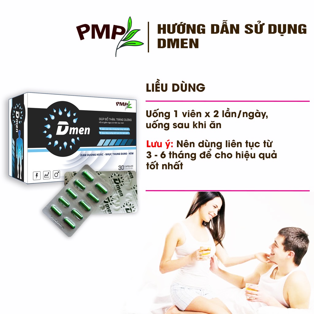 Combo 2 Hộp Bổ Tinh Trùng Dmen PMP - Hỗ Trợ Tăng Chất Lượng Tinh Trùng ( 30 viên/ hộp)