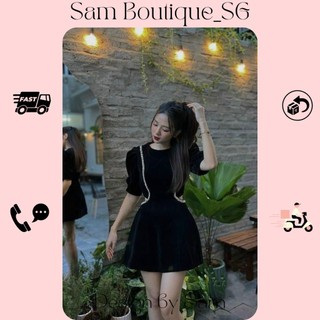 Đầm tiệc khoét eo đính đá dt01