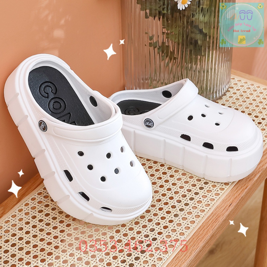 Sục Cross Trơn Đế 7cm Và 5cm Hàng Loại 1 Dép Bánh Mì Nam Nữ Đế EVA Siêu Nhẹ Siêu Xinh Cực Êm Chân Không Kèm Sticker