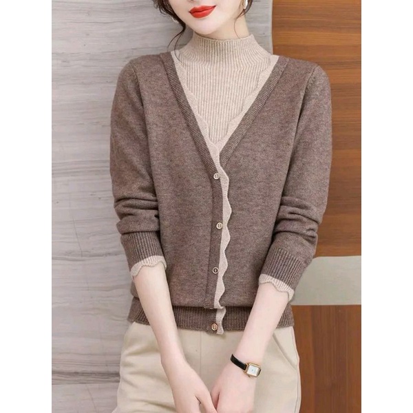 Áo len nữ cổ 3phân