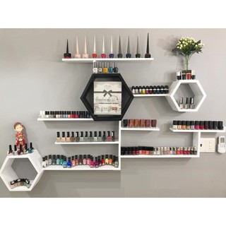 Trọn bộ Kệ Nail Treo tường - Kệ để sơn chuyên nghiệp - Gỗ lõi xanh cao cấp