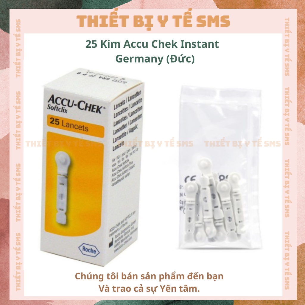 Hộp 25 Kim dẹt chích máu tiểu đường Accu-Chek Softclix đo đường huyết cho máy Accu-Chek active - TBYT SMS