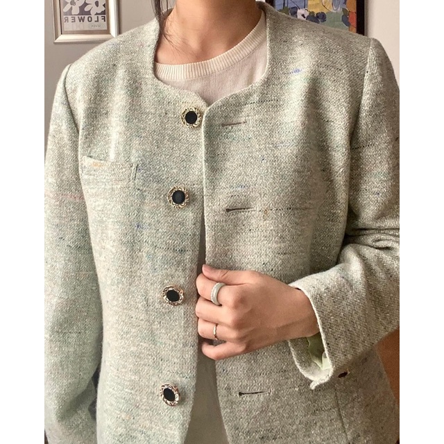 Áo khoác tweed Nhật vintage