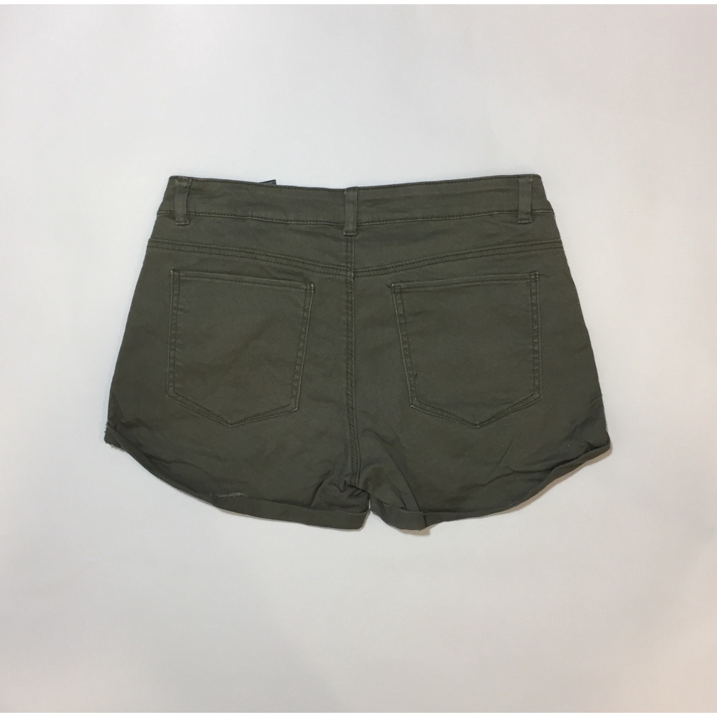 Quần đùi jean H and M màu xanh rêu siêu đẹp dành cho nữ phong cách