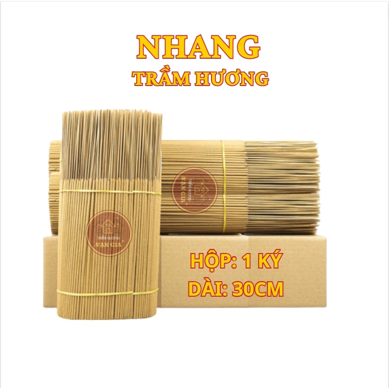 Nhang Trầm Hương Sạch 1Kg Tận Xưởng 800 cây 30cm Hương Thơm Dịu Nhẹ, An Toàn Sức Khoẻ - Trầm Vạn Gia
