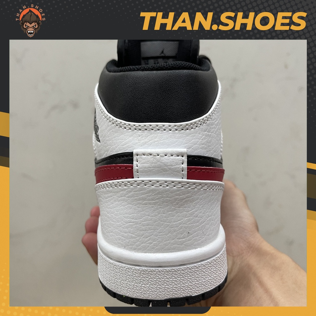 Giày JD1 Mid Black Chile Red White, JD1 Cao Đen Đỏ Trắng - Than.Shoes