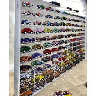 Kệ xe mô hình 1:64 - Kệ mica nhiều ô để xe mô hình mini