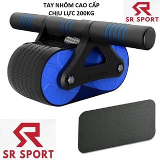 Con lăn tập cơ bụng 2 bánh sử dụng công nghệ mới có phanh lò xo trợ lực + kèm thảm lót gối